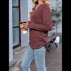 thumbnail image 4 of Camisetas de Mujer con Cuello en V, Larga, Informales, Básicas, Lisas y Suaves Azufaifo Rojo S, 4 of 9