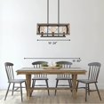 thumbnail image 3 of LNC 3-Lights Farmhouse Matte Black and Wood Linear Shade Chandelier for Kitchen Isaland, 3 of 11