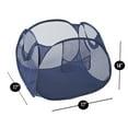 thumbnail image 3 of Smart Design Deluxe Mesh Pop Up Square Laundry Basket Hamper with Side Pockets and Handles- Holds 2 Loads - 17 x 14 inch - Blue, 3 of 7