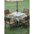 thumbnail image 4 of Outdoor Tablecloth with Umbrella Hole for Patio/Picnic/Party/Camping, Blue Starfish Coastal Waterproof Table Cloth Square Cover Washable, Nautical Shell Coral Botanical Summer Ocean (60"x 60"), 4 of 8