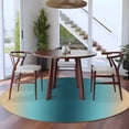 thumbnail image 4 of Turquoise Yellow Ombre Round Rug 6ft Washable Circle Kitchen Rugs Non Slip Farmhouse Modern Gradient Art Large Area Rug Indoor Floor Carpet for Bedroom Living Room Home Office Dining Room Nursery, 4 of 8