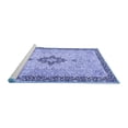 thumbnail image 2 of Ahgly Company Machine Washable Indoor Round Medallion Blue Traditional Area Rugs, 6' Round, 2 of 4