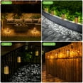thumbnail image 5 of Solar Hanging Lanterns 2 Pack Outdoor Solar Lights Decorative Lantern Waterproof with Handle for Garden Table Patio Yard Porch Fence Pathway, 5 of 6