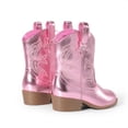 thumbnail image 4 of DREAM PAIRS Girls Cowboy Boots Low Heel Western Embroidered Mid Calf Cowgirl Boots for Toddler Little Kid Big Kid, 4 of 4