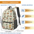 thumbnail image 3 of Mushroom and Species Beige Pattern 17" Waterproof Oxford School Backpacks for Teens, S-Shape Padded Straps, for School, Travel, Hiking, Camping, 3 of 5