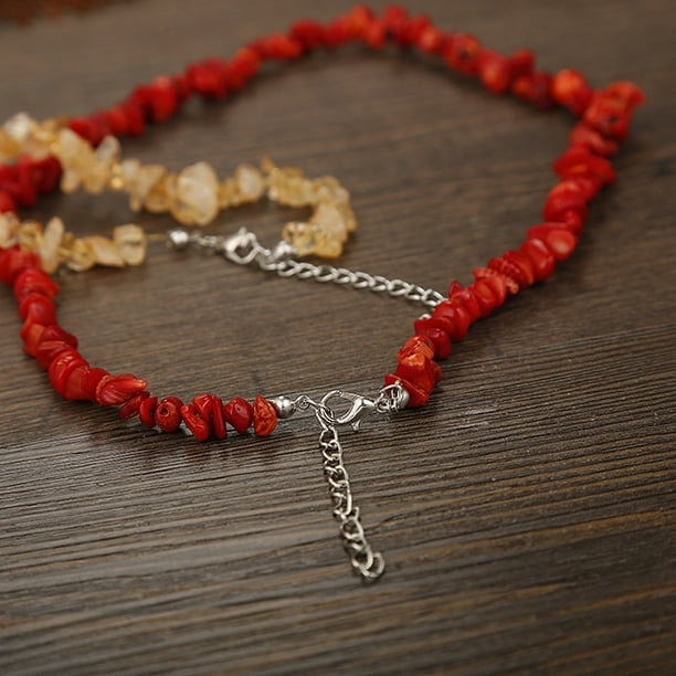 Collar para mujer, joyería para mujer, collar elástico de cuentas naturales mixtas, collar curativo