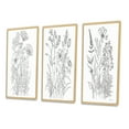 thumbnail image 3 of Designart "Minimal Drawing of Wildflowers in Black on White II" Wildflowers Framed Wall Art Set Of 3 - White Traditional Frame Gallery Set For Office Decor, 3 of 6