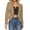 Brown, variant on Women Slim Fit Crop Cardigan Long Sleeve Side Zipper Fashion Open Front Premium Elegant Casual Office Cropped Blazer