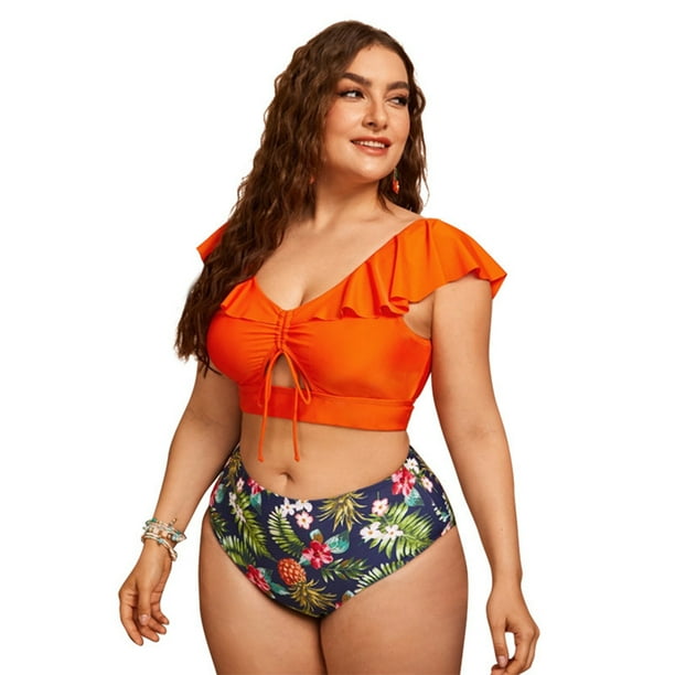 Plus size high waisted bikini sale