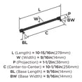 thumbnail image 5 of Amerock Faraday 10-1/16 inch (256mm) Center-to-Center Matte Black Cabinet Pull, 5 of 6
