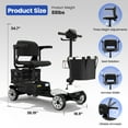 thumbnail image 3 of 15 Miles 4-Wheel Mobility Scooter for Adults/Seniors, Electric Folding Wheelchair Device for Travel, Foldable Design, 300LBS Capacity, Compact & Portable for Elderly, electric scooter, black, 3 of 11