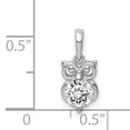 thumbnail image 4 of Sterling Silver Rhodium Plated CZ Owl Pendant, 4 of 4