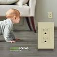thumbnail image 4 of ENERLITES Screwless Decorator Wall Plate Child Safe Outlet Cover, Size 1-Gang 4.68" H x 2.93" L, Unbreakable Polycarbonate Thermoplastic, SI8831-I, Glossy, Ivory, 4 of 5