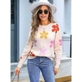 thumbnail image 5 of Cute Sweaters for Women Long Sleeve Floral Pullover Knitted Outerwear Y2K Tops Loose Winter Fall Outfits 2025  S, 5 of 8