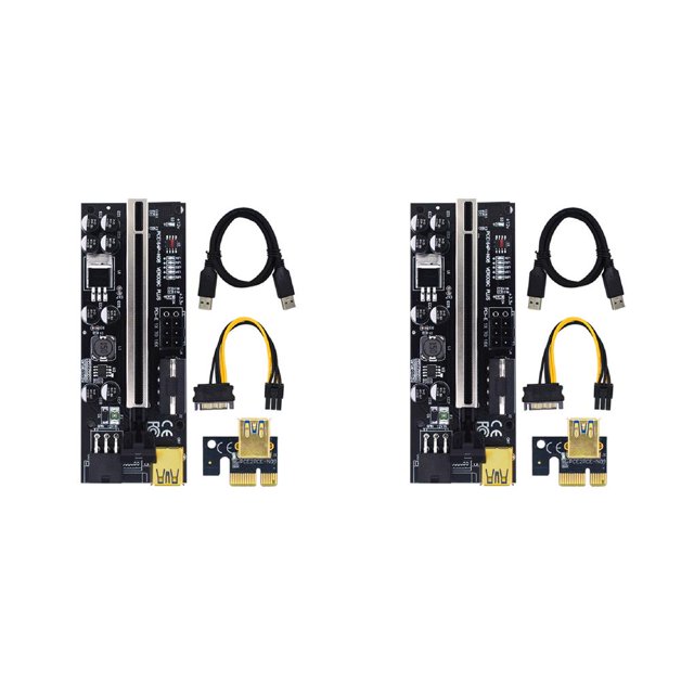 kurtrusly PCI-E 1x to 6x Exender Board USB Powered Card Computer Desktop PC Adapter Electronic Component Electrical for Miner Type 2 2Set