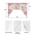 thumbnail image 6 of Red Coastal Shells Kitchen Curtains Swag Valance for Windows/Bathroom/Cafe, Vintage Nautical Conch Coral Starfish Rod Pocket Drape Panel Swag Curtain Valance for Bedroom/Living Room 55''x36'', 6 of 6