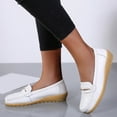 thumbnail image 4 of Vedolay Flat Loafers Shoes For Women Walking Wide Fashion Flat Leisure Shoes,White 7.5, 4 of 5