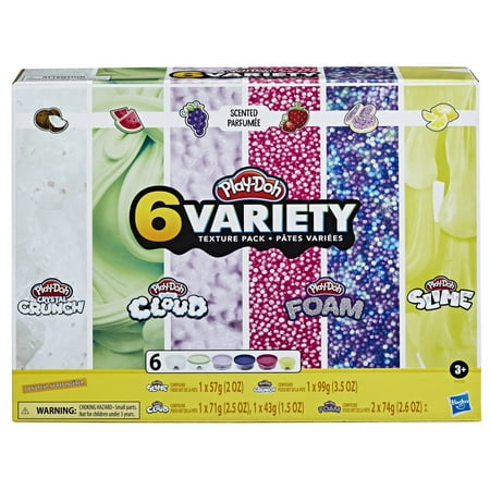 Play-Doh 6 Variety Texture Pack Scented Slime Kit For Boys and Girls