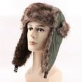 thumbnail image 4 of Couple Hat Solid Color Plush Lining Autumn Winter Waterproof Warm Cap for Skiing, 4 of 10