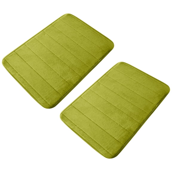 Leodye 2PCS Velvet Floor Mats - Thick Solid Color, Non-slip Foot Pads for Kitchen & Bathroom -23.62*15.74IN