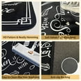 thumbnail image 3 of Black and White Kitchen Rugs,Non Skid Washable Microfiber mats for Kitchen Floor, Kitchen Rules Theme Kitchen Cushioned Runner Rug Decor Sets of 2,Size 17"x 47"+17"x 30", 3 of 6