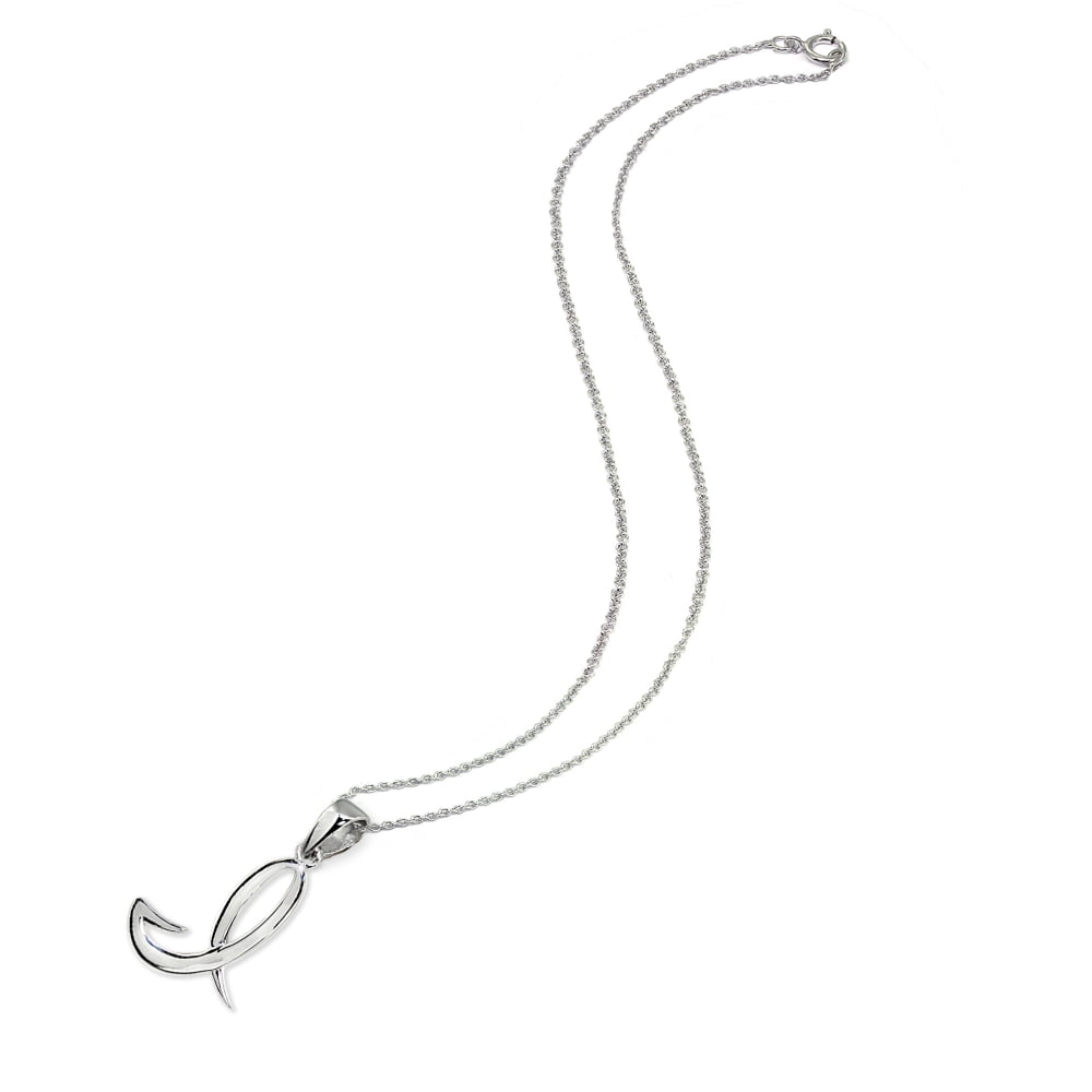 I Letter Initial Alphabet Name Personalized 925 Sterling Silver Pendant Necklace