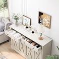 thumbnail image 4 of White finish - Unique X - shaped door style - Entryway console - Add vintage charm, 4 of 5
