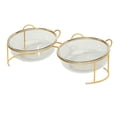 thumbnail image 1 of Cuencos de vidrio elevados para gatos o perros pequeños con soporte de metal elevado y antideslizantes para platos de agua y comida para mascotas, 1 of 5