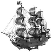Metal Earth 3D Puzzle Boat Black Pearl Black Metal Puzzle Pirates of The Caribbean Building Models for Adults Moderate Level 14.61 x 4.45 x 11.43 cm
