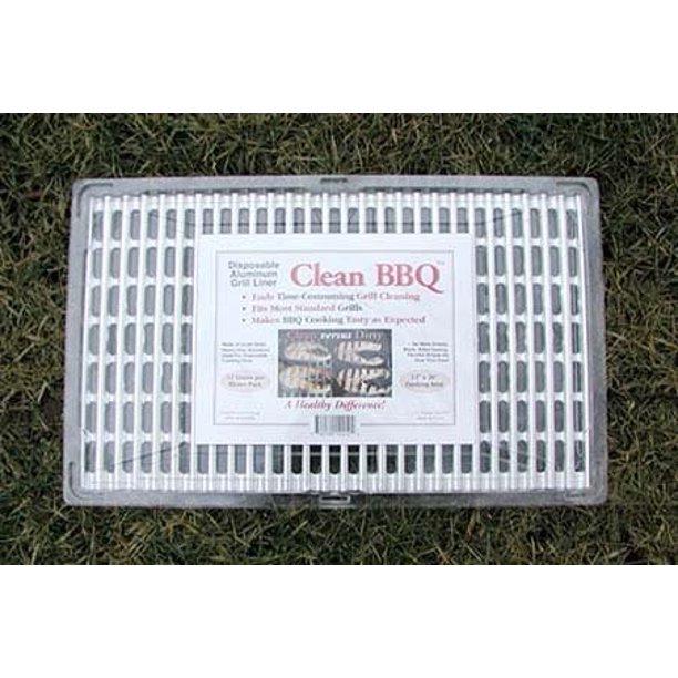 Clean BBQ Disposable Aluminum Grill Liner. Set of 12 Sheets of Grill