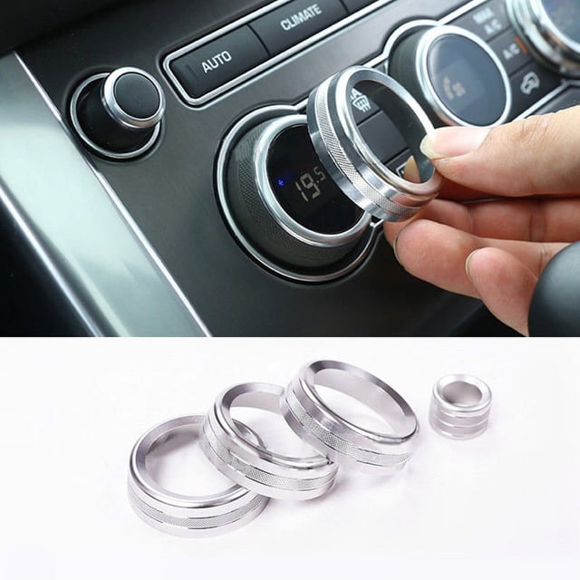 BUYISI A/C Knob Cover For Land Rover For Range Rover L405 Console Air Condition Knob Cover 2014-2017 Trim Ring Aluminium Alloy Kit