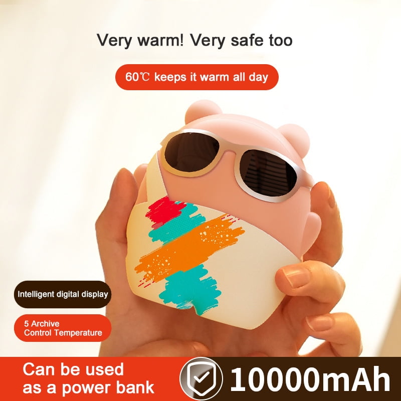 TAZAG cute cartoon skateboard bear rechargeable hand warmer, mobile power supply, portable pocket hand warmer, holiday gift