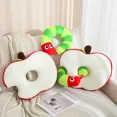 thumbnail image 1 of Lindos juguetes de peluche de manzana y gusano para niños, muñecos de almohada de insectos de dibujos animados de animales Kawaii suaves, regalo de cumpleaños y Navidad1709, 1 of 5