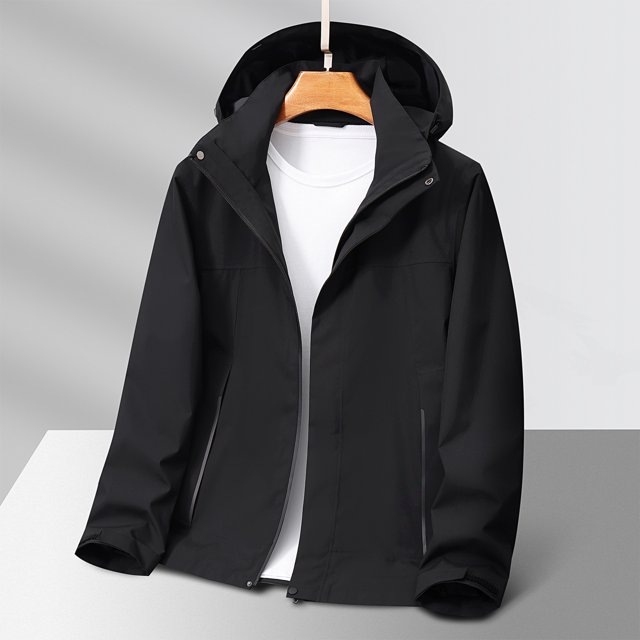 LOVZFMLL Jackets for Men Solid Color Outdoors Mountaineering Wearproof Warm Zipper Multi-pocket Coat Long Sleeve Jacket