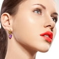 thumbnail image 2 of Galaxy Gold 14K Yellow Gold Natural Amethyst Dangle Earrings - February Birthstone - Peace & Wisdom - Fine Jewelry for Women, 2 of 2
