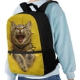 thumbnail image 4 of Uourmeti Spacious Interior Student Bookbag for Shopping Outdoor, 17 Inchs Smooth Zippers School Backpack, Cat Print Design, 4 of 6