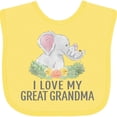 thumbnail image 3 of Inktastic I Love My Great Grandma Cute Elephants and Spring Flowers Boys or Girls Baby Bib, 3 of 4