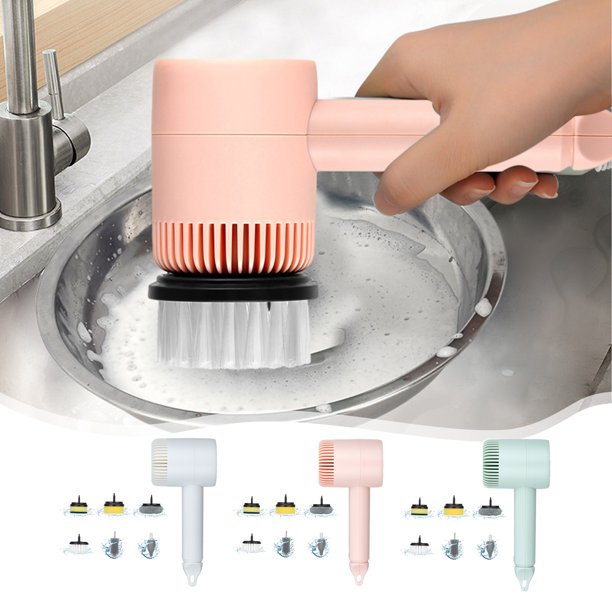 Cepillo eléctrico multifunción - Potente cepillo de limpieza recargable de 800 mAh con 3 cabezales reemplazables para baños, cocina, duchas y suelos de baldosas
