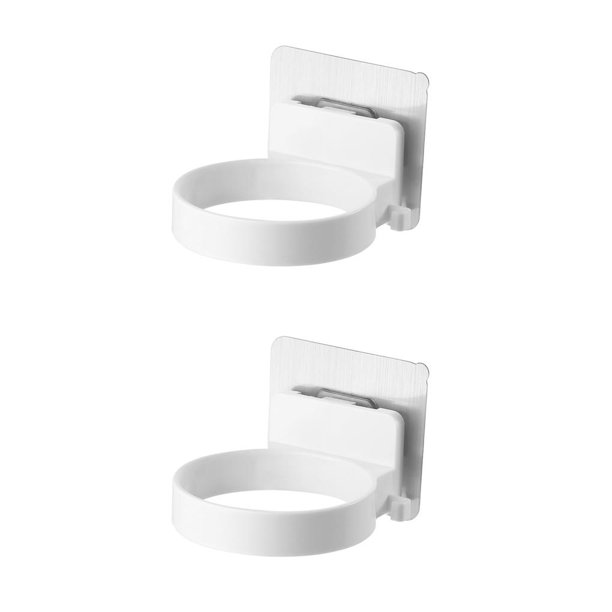Soporte para secador de pelo Moyic montado en la pared Perforación libre Ahorro de espacio Blanco 2piezas CBP149345