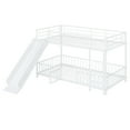thumbnail image 5 of Harper & Bright Designs Twin Over Twin Metal Bunk Bed with Slide & Guardrails, Metal Bunkbeds Frame for  Bedrooms, White, 5 of 12