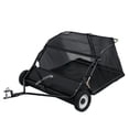 thumbnail image 4 of 44-Inch Tow Behind Lawn Sweeper, Adjustable Sweeping Height Large Capacity Leaf Grass Collector, Heavy Duty Yard Sweeper with Dumping Rope Rubber Wheels -Black,44, 4 of 14