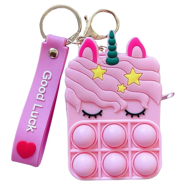 Unicornio Push Bubble Monedero Portátil Silicona Descompresión Juguete Extrusión Burbuja Bolso Regalos Para Novias Y Niñas Cateissary AP008150-01