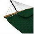 thumbnail image 4 of Sunnydaze Heavy-Duty 2-Person Quilted Designs Fabric Hammock with Spreader Bars and Detachable Pillow - 440 lb Weight Capacity - Green, 4 of 6
