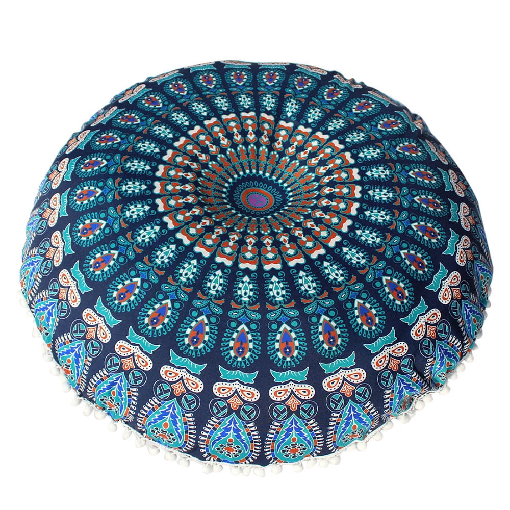 Big Mandala Floor Pillows Round Bohemian Meditation Cushion Cover Ottoman Pouf 