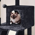 thumbnail image 6 of YEXJ 36in Cat Tree Cat Tower Play House Climber Stand Furniture with Scratching Post, Plush Perch, Dangling Ball, Two Condo and Ramp, for Kittens, Cats and Pet-Black, 6 of 9