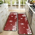 thumbnail image 4 of Kitchen Rugs Sets Of 2,Red Christmas Snowflake Pattern Anti Fatigue Kitchen Mat Rugs Non Slip Washable,Decorative Kitchen Floor Mats for Kitchen,Sink,Laundry,17"x47"+17"x47", 4 of 5