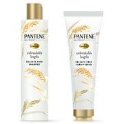 Pantene Sulfate-Free Shampoo & Conditioner Set, for Long Hair, Rice Water, 9.6 oz & 8.0 oz