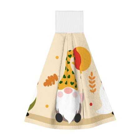 

Easygdp Three Gnomes With Balloons Kitchen Hand Towels Hanging Tie Towels Fast Drying Dish Cloth with Loop for Bathroom Restroom Home Decor