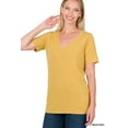 thumbnail image 3 of Zenana Women & Plus Relaxed Fit V-Neck Short Sleeve Basic Jersey T-Shirt Tops, 3 of 5