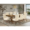 thumbnail image 4 of Luxe by East West Furniture 9 Pieces Dining Table Set a Rectangle Table and 8 Linen fabric Dining Chairs, 4 of 7